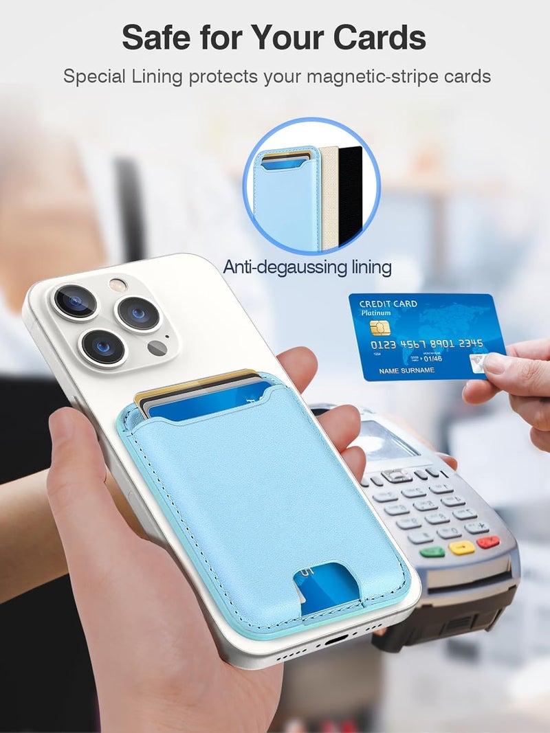 TopMade for Magsafe Wallet, Strongest Magnetic Card Holder for iPhone 17, iPhone 16/15/14/13/12 Series, Leather Magnetic Phone Wallet with Powerful Magnets, RFID Blocking, Fit 4 Cards, White Ice - Image 5